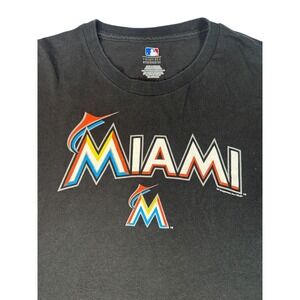 Miami Marlins MLB Graphic T Shirt Black Mens Large Short Sleeve Team Tee